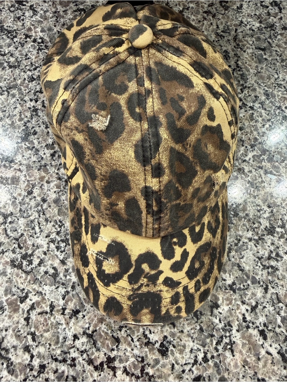 CC Boutique Leopard Print Baseball Cap - Tan & Black